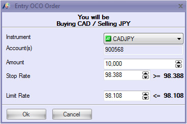 Entry OCO Order (คำสั่ง OCO รายการ)